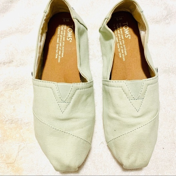 TOMS Women Classics Natural Light Mint Canvas Original size 5 - Picture 3 of 8